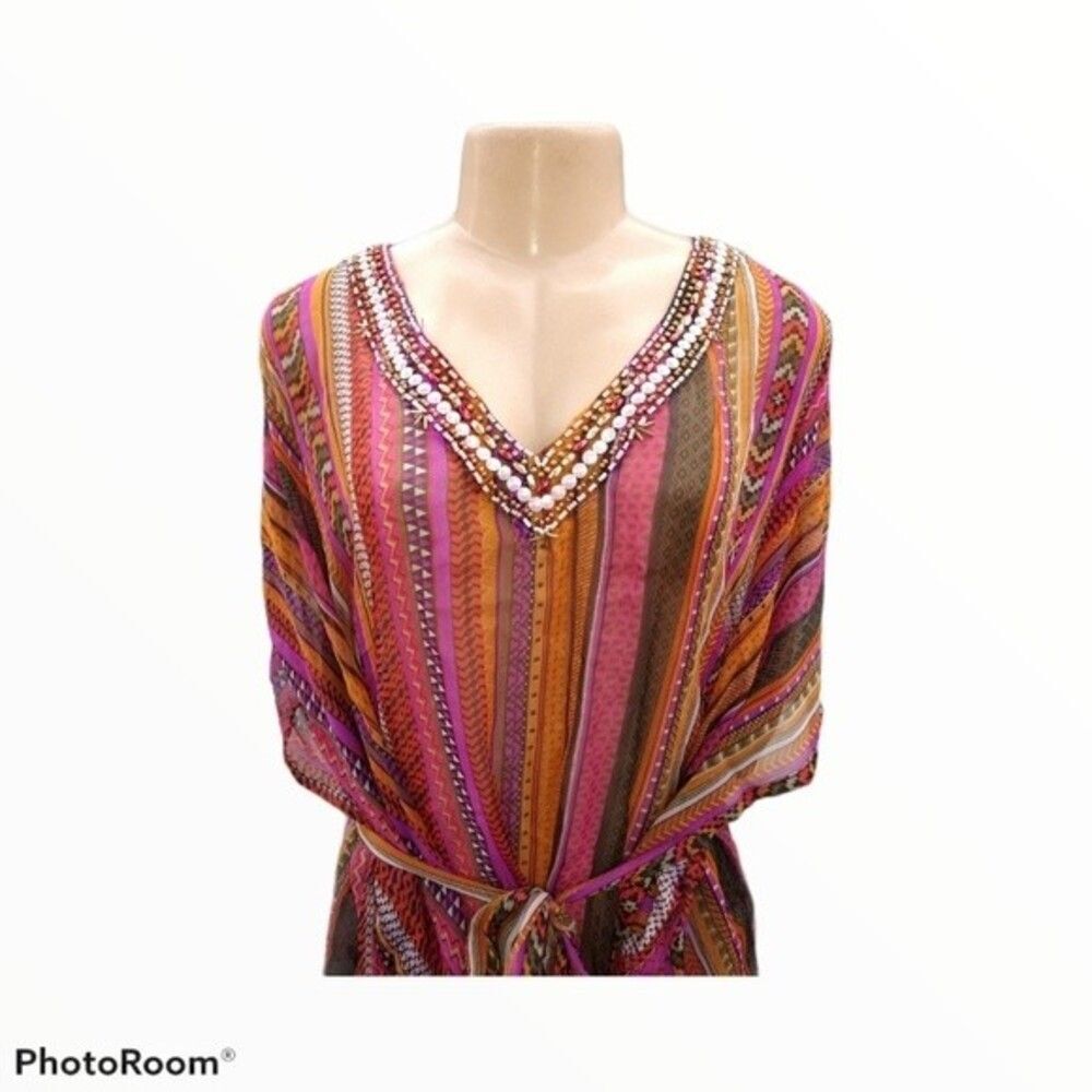 Brown Swimsuit Cover Up With Bling M